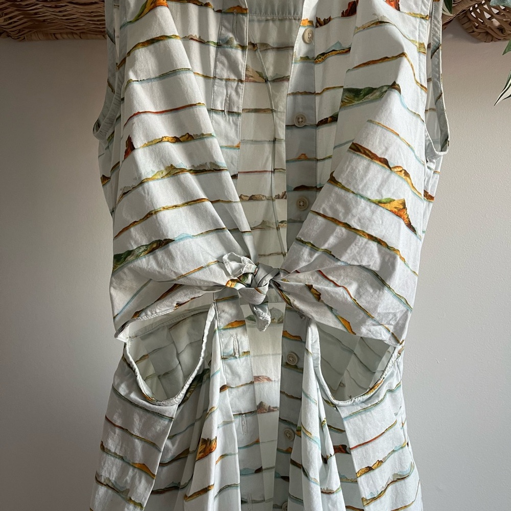 Samantha Pleet mountain print mini Dress from 2014 cut out collar vintage sezane - Picture 5 of 10